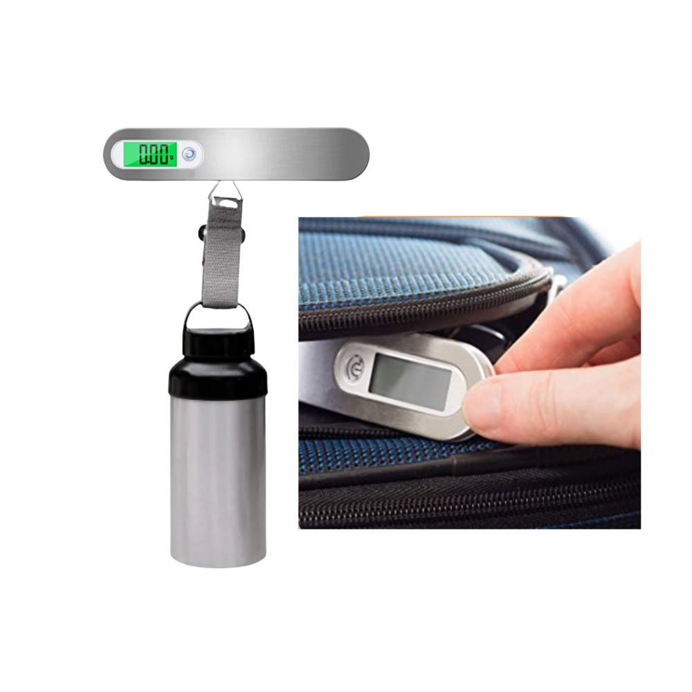 Pese-bagagens digital Fosmon, ferramenta de medição prática para verificar peso de malas e bagagens de forma precisa.