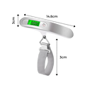 Pese-bagagens digital Fosmon, ferramenta de medição e detector de peso para malas, mostrado com visor digital e estrutura leve