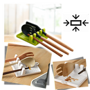 Suporte de spatulas antideslizante com quatro encaixes, acessório de cozinha Hidyliu para organização e economia de espaço.