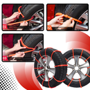 Correntes de neve em nylon da marca Frcolor, peça de reposição para automóveis e motos, visíveis na imagem.