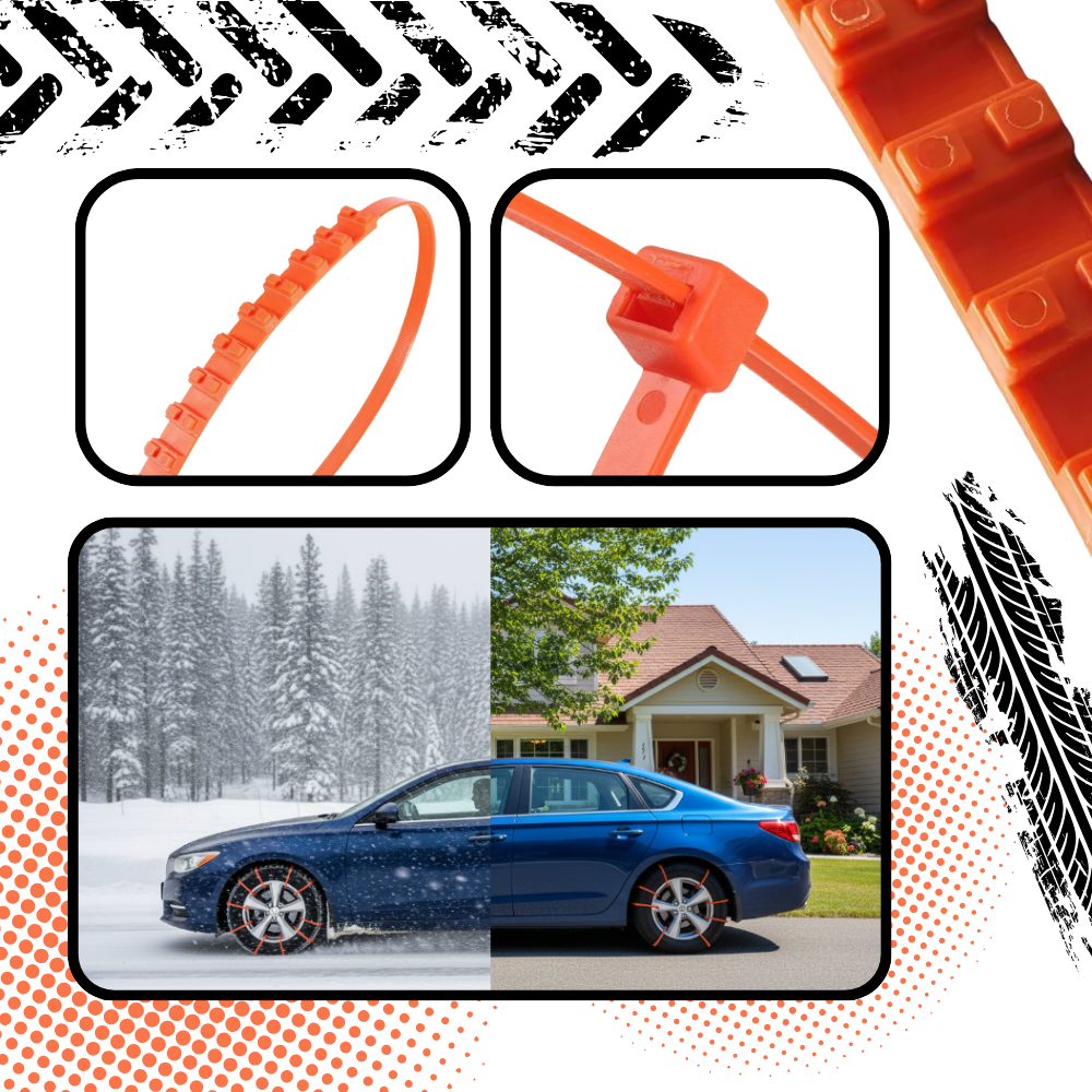 Correntes de neve em nylon Frcolor para automóveis e motos, peças de reposição duráveis e resistentes para neve e gelo.
