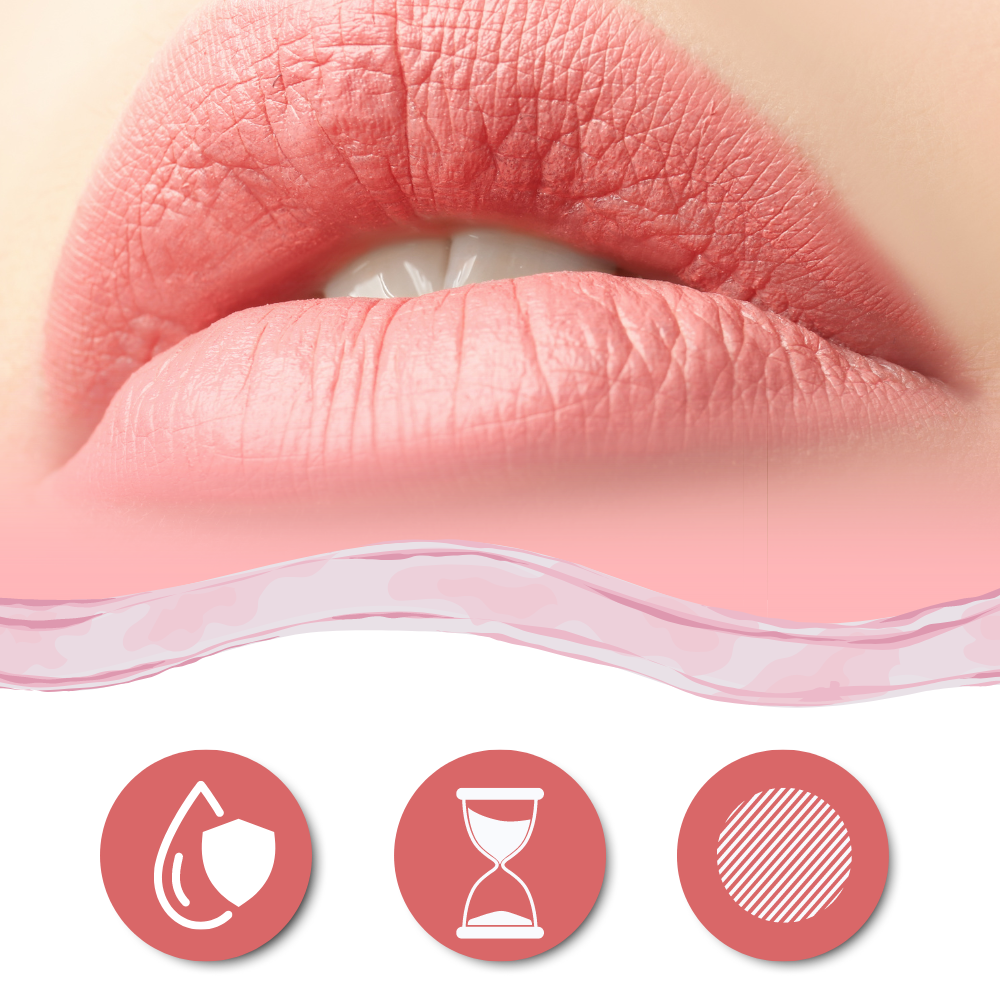 Batom líquido vermelho Fridja com acabamento matte e veludo, efeito suave e cor intensa, para lábios com aparência elegante.