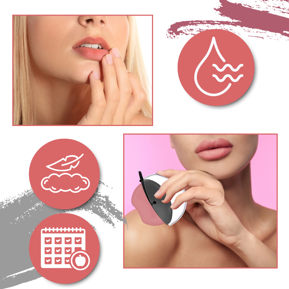 Batom rouge à lèvres Fridja, acabamento matte e veludo, cor cereja, produto de cosméticos com embalagem elegante.