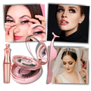 Faux cílios hypoalergênicos sem cola da marca Fun For All LLC, com aparência natural e elegante para maquiagem de olhos.
