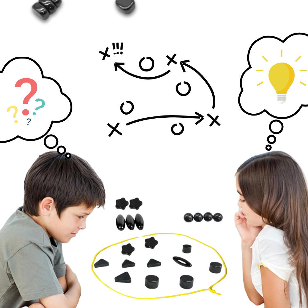 Conjunto de jogo de xadrez magnético da Homyl com peças coloridas, ideal para diversão e estratégia em jogos de tabuleiro.