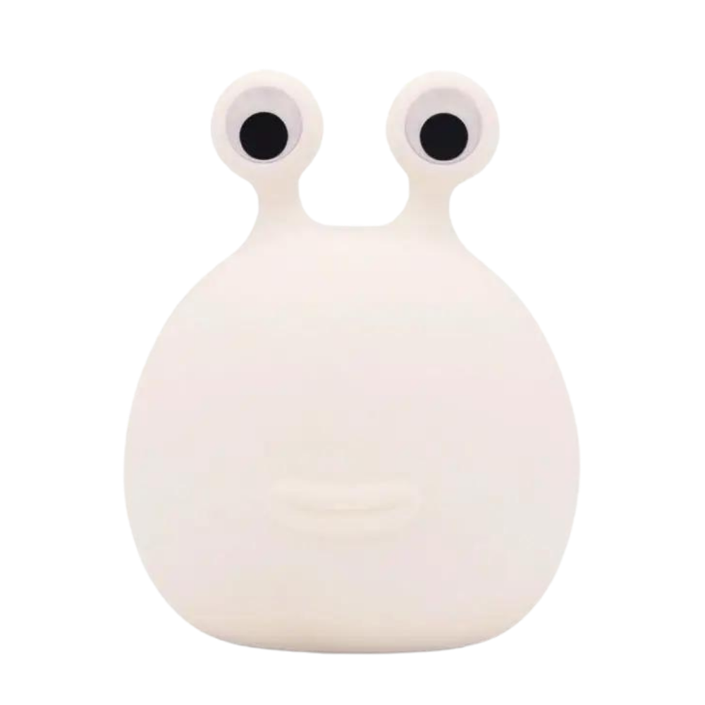 Lâmpada de silicone ajustável e divertida da Tarmeek, com design de caracol, iluminando com luz suave e flexível.