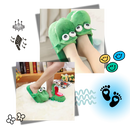 Chinelos divertidos e confortáveis com estampa de crocodilo, marca Floepx, ideal para uso casual e relaxamento.