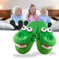 Chinelos divertidos de crocodilo Floepx, confortáveis e aconchegantes para usar em casa.