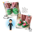 Chinelos Crocodilo divertidos e confortáveis da Floepx para uso interno, com design lúdico de crocodilo.