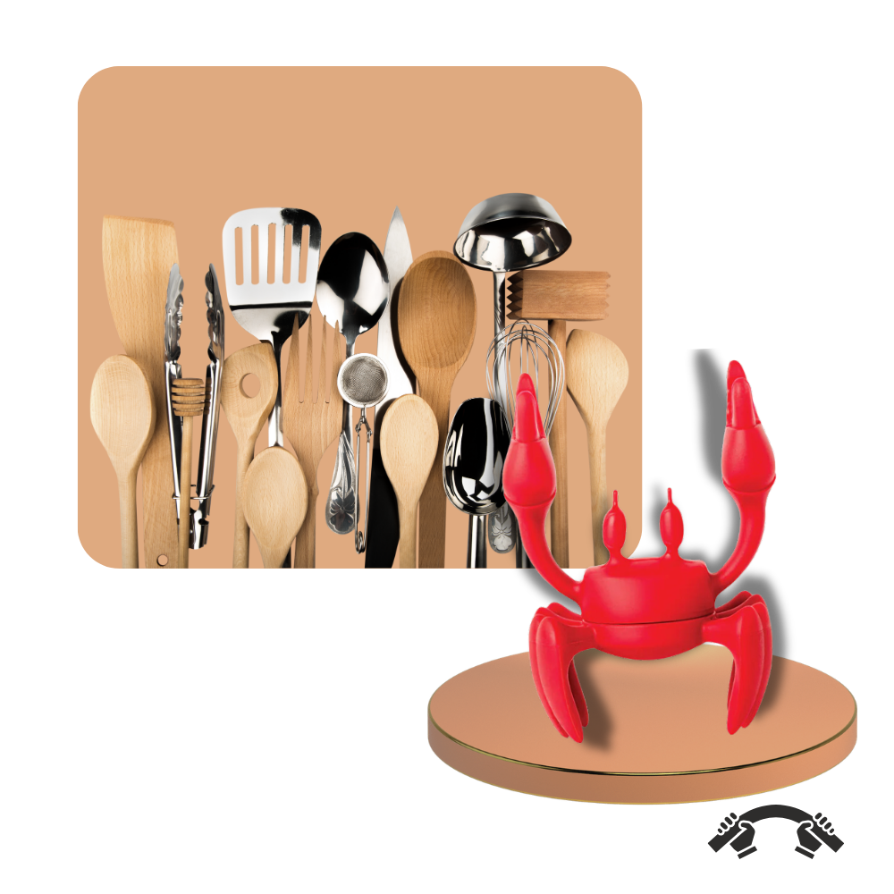 Suporte para colheres com design de caranguejo antideslizante da Hongcheng, ideal para utensílios de cozinha.