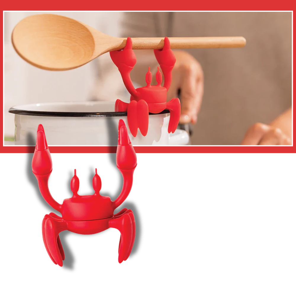 Porta-talheres antideslizante em forma de caranguejo da Hongcheng, utensílio de cozinha divertido e funcional para organizar colheres.