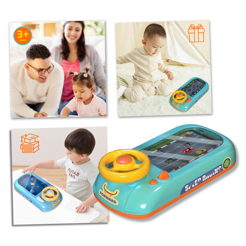 Brinquedo educativo de simulação de condução da marca Cn, brinquedo divertido para aprendizado e diversão de crianças.