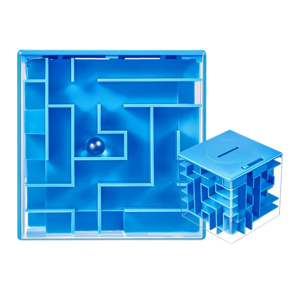 Tirelire labirinto Womail, caixa de puzzles divertida para guardar moedas, com design técnico e inovador.