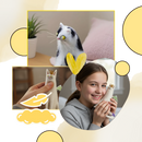 Boneco de pelúcia divertido e desalinhado de gato, fofinho e espiçoso, da marca Yiji, ideal para decoração divertida.