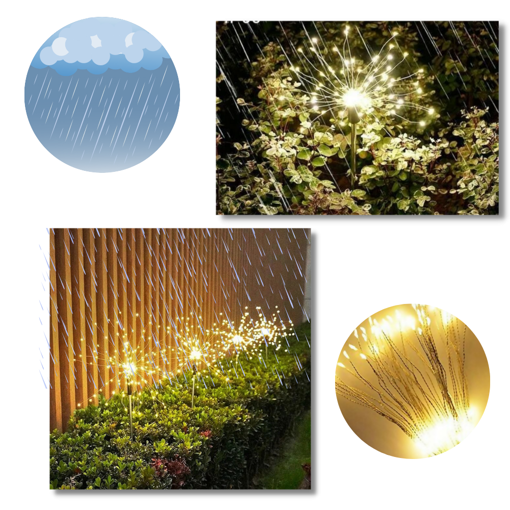 Luzes de jardim Furongman com 90 LEDs em forma de fogos de artifício elétricos, iluminação decorativa colorida para exteriores.
