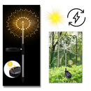 Lâmpadas decorativas de jardim Furongman com 90 LEDs em formato de fogos de artifício elétricos coloridos.