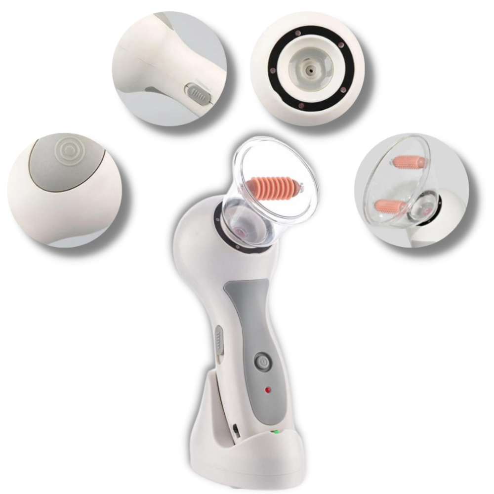 Dispositivo portátil de aspiração de celulite Fuzecheng para massagem e relaxamento, mostrando o aparelho na imagem.