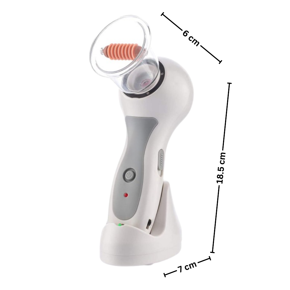 Aparelho portátil de aspiração para celulite da marca Fuzecheng, usado para massagens de relaxamento e redução de celulite.