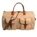 Sac de voyage convertible da Fvsa em tom marrom claro, com alças ajustáveis e bolso externo, ideal para viagens versáteis.
