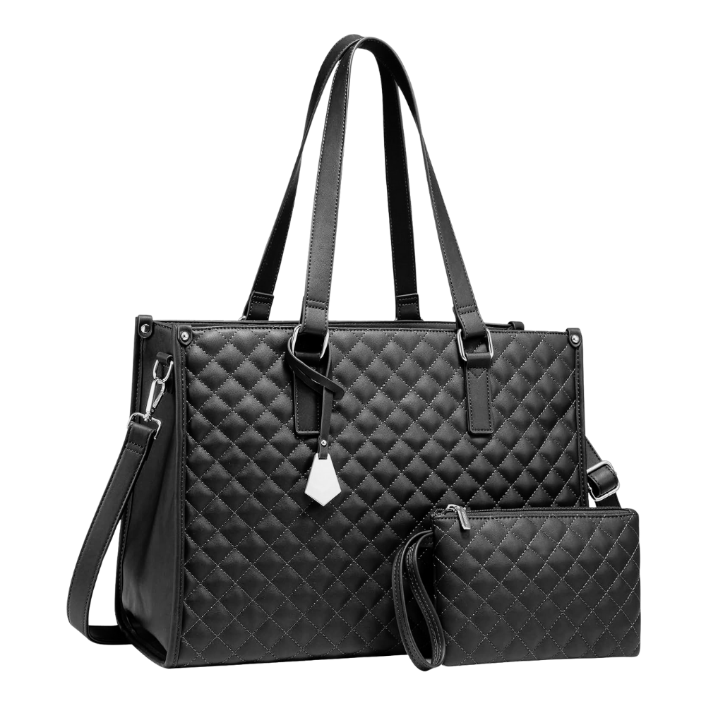 Sac fourre-tout isotherme Fzflzdh, branco com alças pretas, acessório de bolsa de mão, porta-temperos e mantimentos.