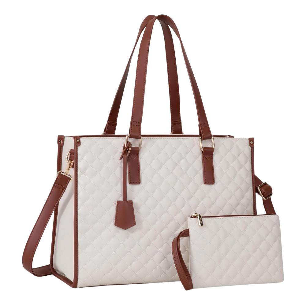 Sac fourre-tout isotherme branco com alças pretas, bolsa de mão da marca Fzflzdh, ideal para transporte de alimentos e bebidas