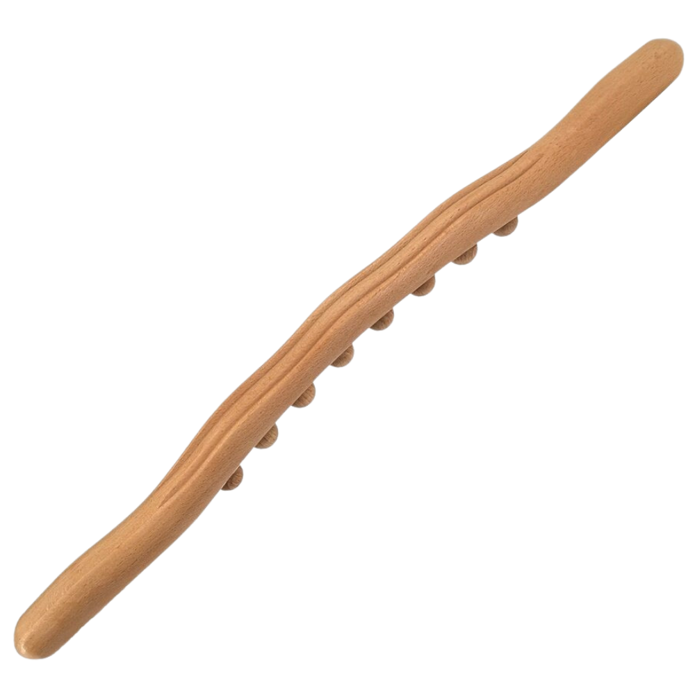 Masseur muscular de madeira natural Gazechimp para massagem e relaxamento, com acabamento carbonizado e design ergonômico.