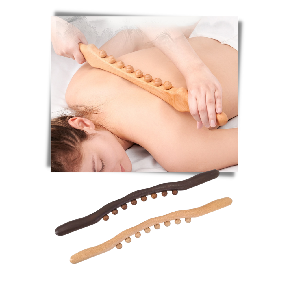 Masseur muscular de madeira natural Gazechimp para massagem e relaxamento, com superfície carbonizada.