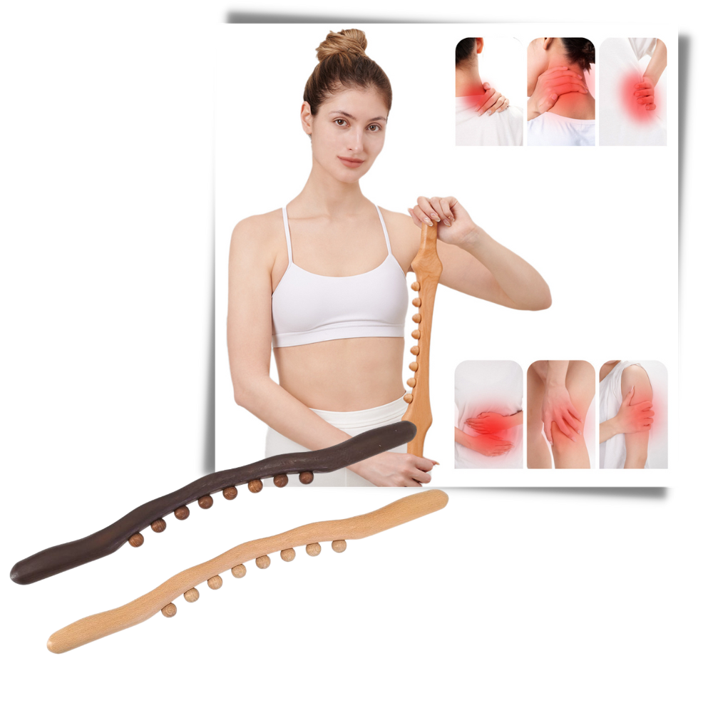 Masseur muscular de madeira natural Gazechimp para massagem e relaxamento, com design compacto e durável.