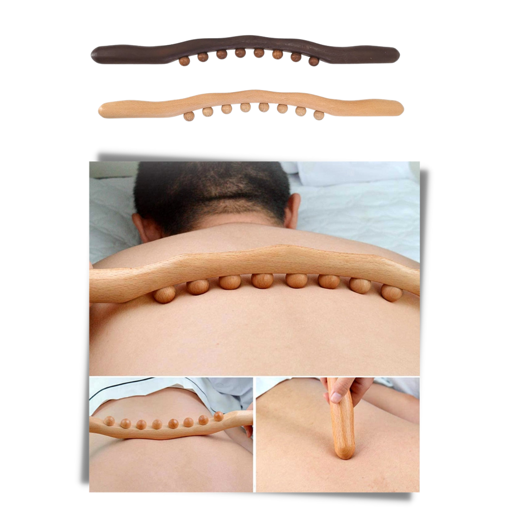 Masseur muscular de madeira natural Gazechimp para massagem e relaxamento, com superfície lisa e ergonômica.