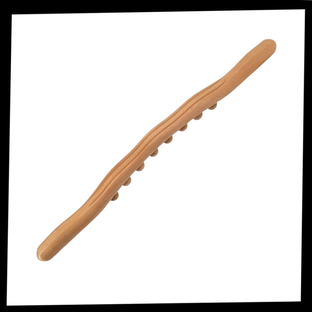 Masseur muscular de madeira natural Gazechimp para massagem e relaxamento, com design ergonômico e acabamento artesanal.