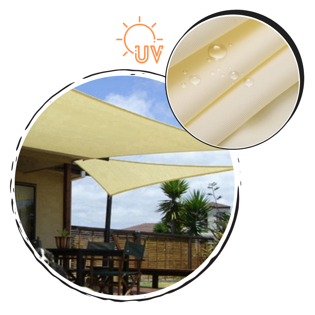 Sombrinha de voile de sombra triangular resistente à água da Gear Mechanical para uso externo, em tom cinza.