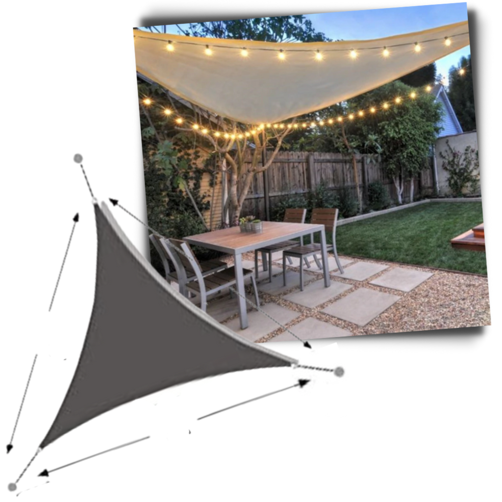 Sombrinha de sombra triangular à prova d'água da Gear Mechanical para uso ao ar livre, em tom cinza.