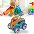 Carrinho de brinquedo Speedlite movido a engrenagens da Exssary, brinquedo de atividade com detalhes coloridos e rodas funcionais