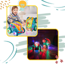 Carrinho de brinquedo Speedlite movido a engrenagem, brinquedo de atividade sensorial da marca Exssary com detalhes coloridos.