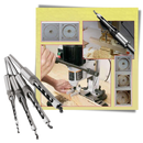 Conjunto de jogos de brocas de biseu para perfuração em diferentes materiais, compatível com furadeiras e parafusadeiras.