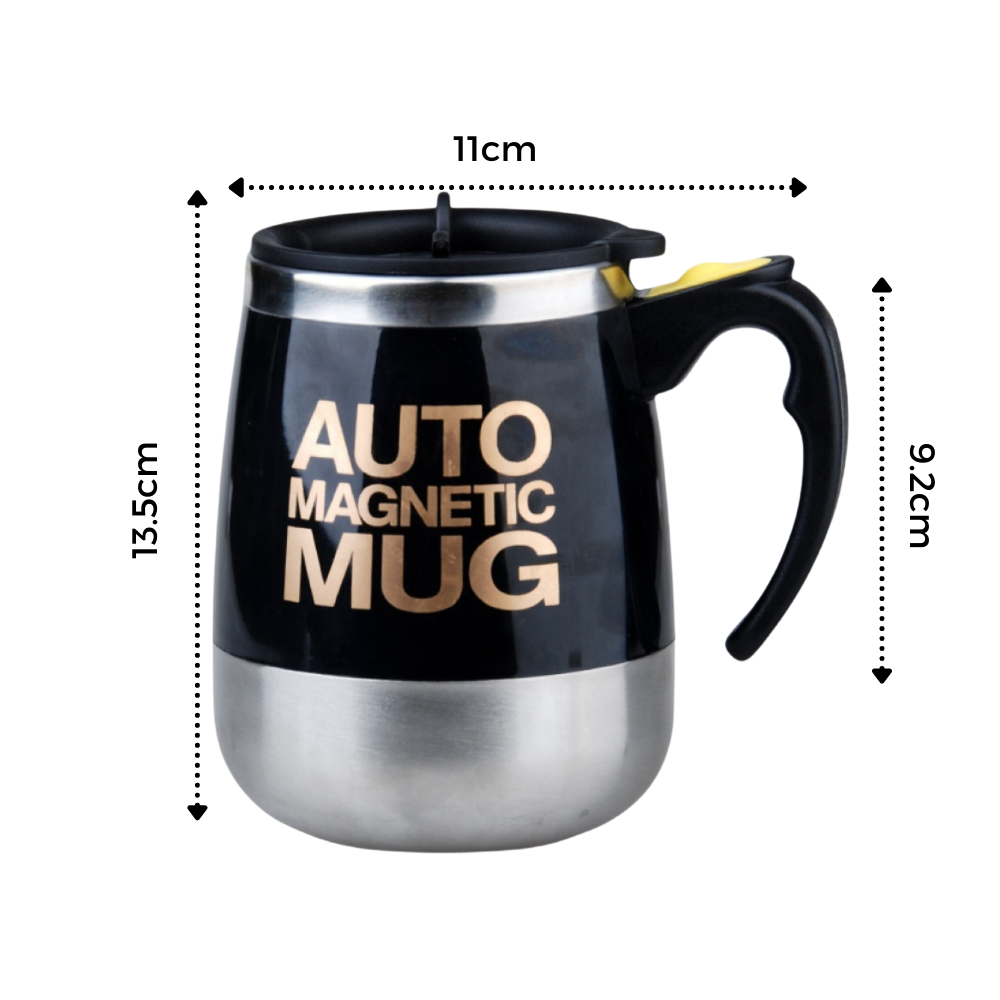 Tasse magnética de artes de mesa branca com remuage automático, ideal para bebidas quentes ou frias.