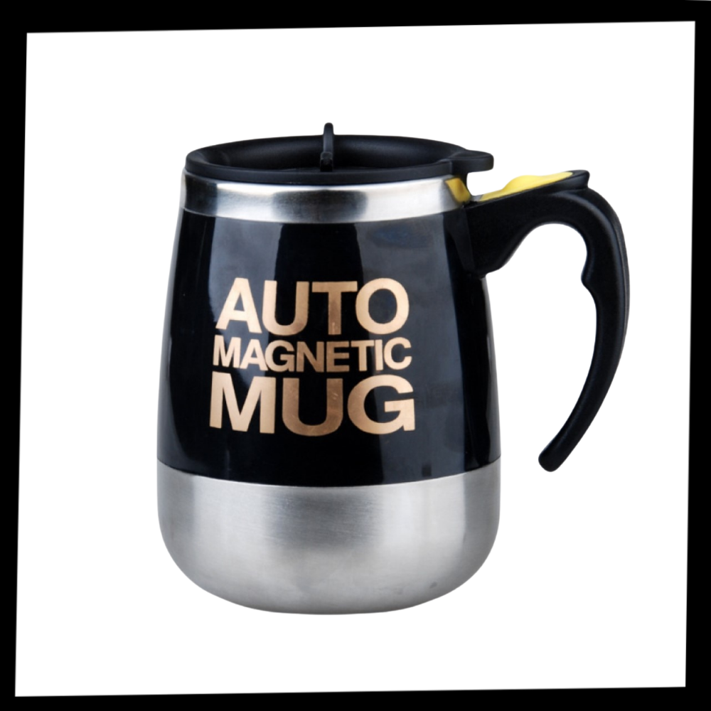 Tasse magnética branca de artes de mesa com remoinho automático, ideal para bebidas quentes ou frias.