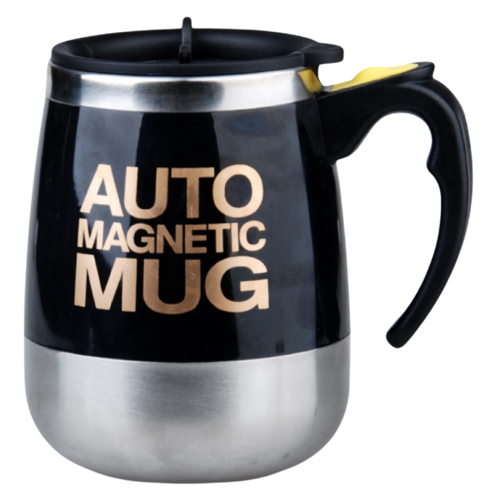 Tasse magnética a remuage automático de artes de mesa, design branco com mecanismo de mistura automática.