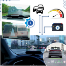 Sistema HUD para carro eletrônico da marca Generic, exibe informações no para-brisa do veículo.