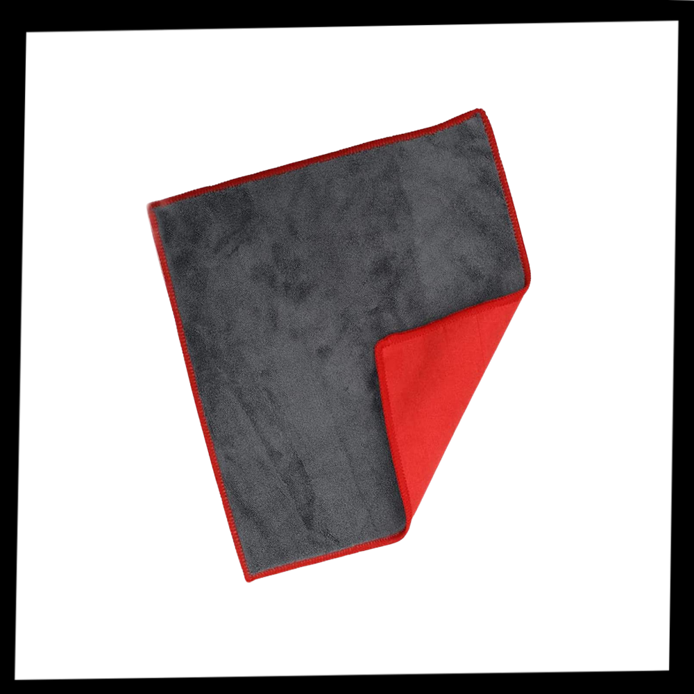 Serviette de limpeza absorvente para carros, tamanho 30x20cm, em cor cinza, ideal para manutenção e decoração de veículos.
