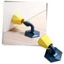 Butoir e suporte de porta em silicone branco para quincailleria de portas, com design resistente e fácil instalação.