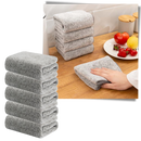 Pack de 5 serviettes de chiffon en microfibra de bambu, toalhas macias e absorventes para limpeza doméstica.