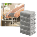 Conjunto de 5 toalhas de microfibra de bambu da marca genérica, tecido macio e absorvente para limpeza e cuidados domésticos.