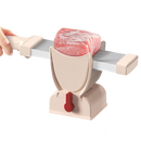 Faca de carne manual ajustável de utensílios de cozinha na cor cinza, com lâmina para fatiar carne com espessura controlável.