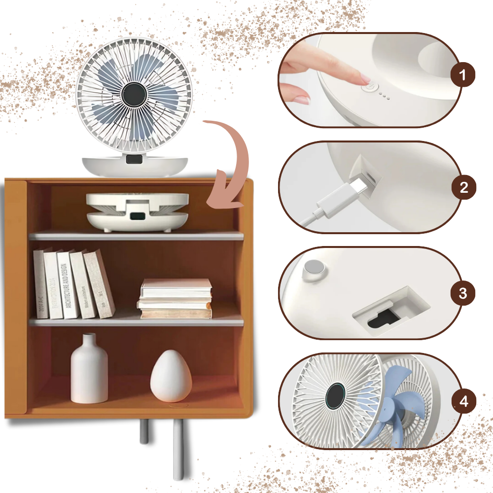 Ventilador portátil Kkmol de difusão suave, ideal para resfriar e ventilar ambientes com movimento de ar delicado.