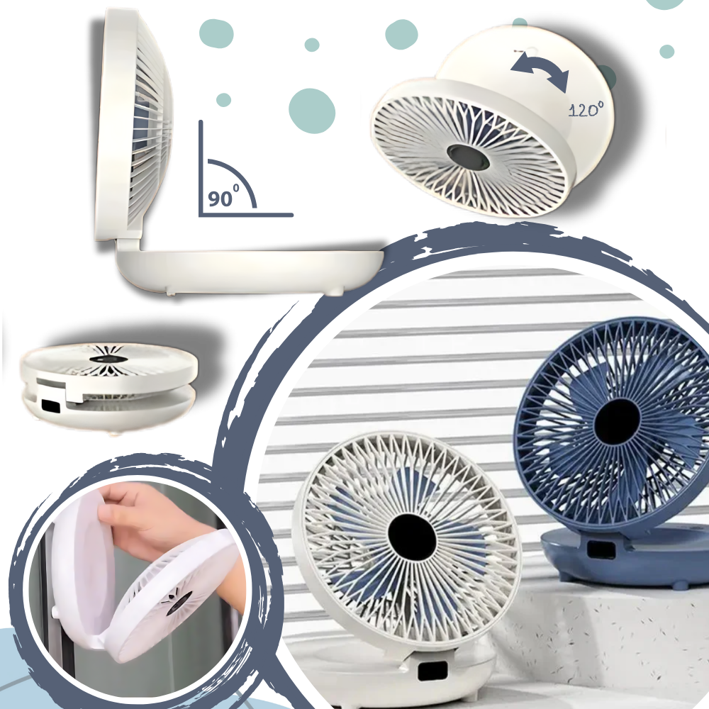 Ventilador portátil Kkmol de difusão suave, ideal para resfriamento e circulação de ar em ambientes internos.