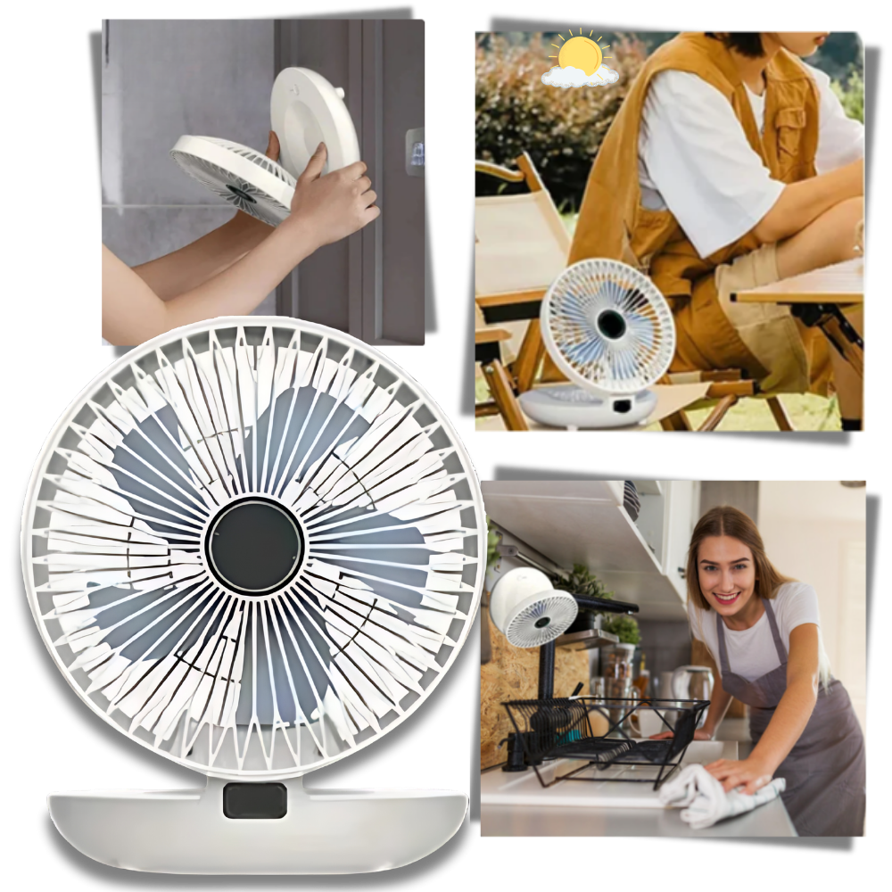 Ventilador portátil Kkmol de difusão suave, ideal para resfriar e ventilar ambientes com fluxo de ar delicado.