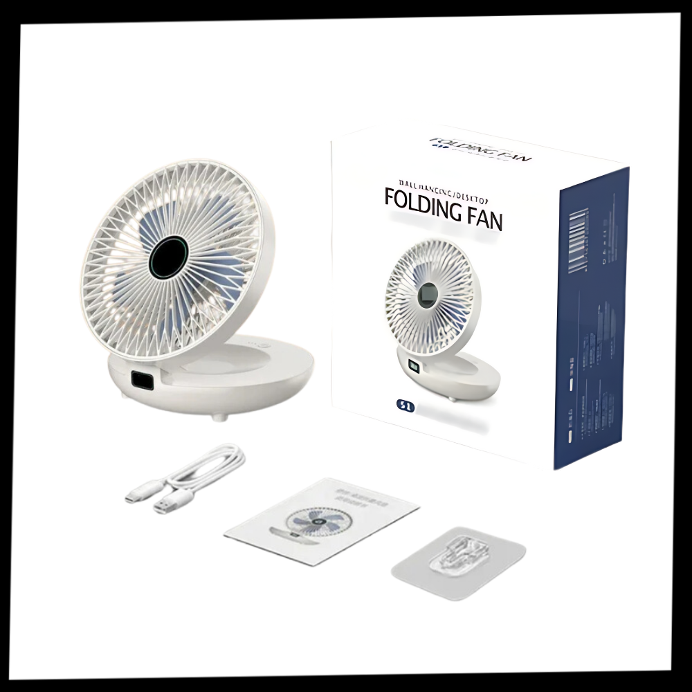 Ventilador portátil Kkmol de difusão suave, ideal para resfriar e ventilar ambientes com fluxo de ar delicado e eficiente.