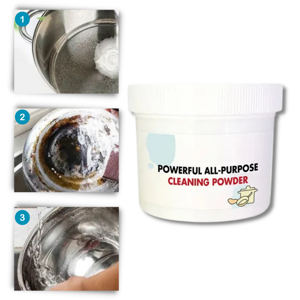 Pó de limpeza suave para uso geral da Jsgek Cleaning, fórmula em pó para limpeza doméstica eficaz e delicada.