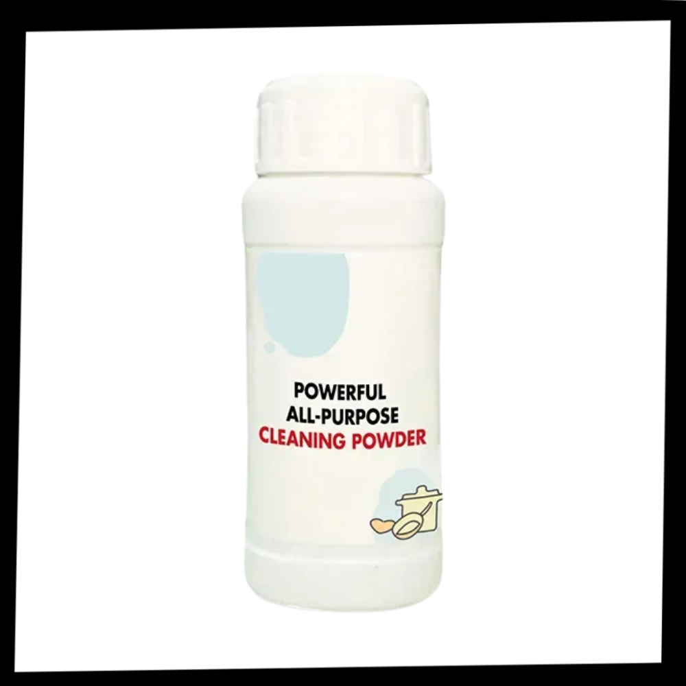 Pó de limpeza suave multiuso da Jsgek Cleaning, embalagem com pó branco para limpeza doméstica eficiente e delicada